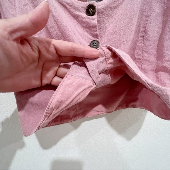 BLASHE Linen Pink Button Crop Top Size M - Picture 4 of 8